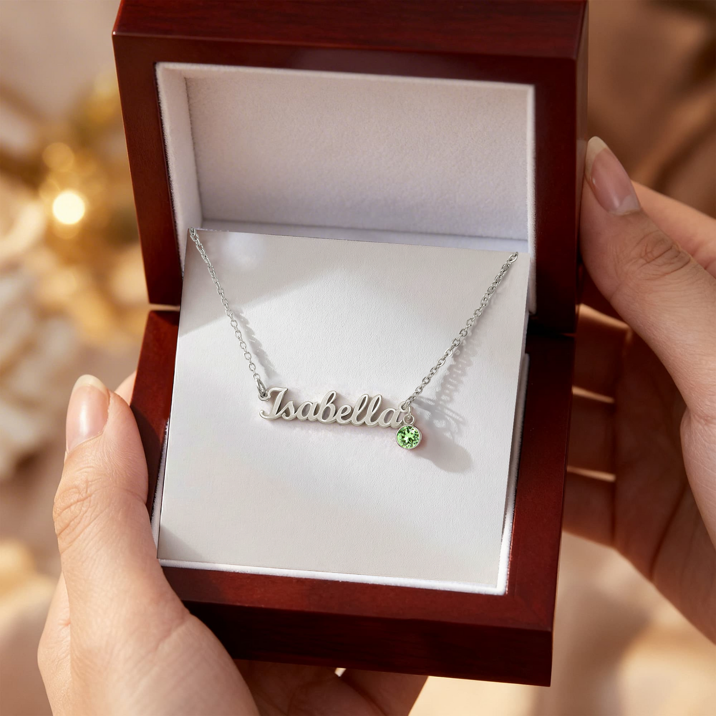 Custom Name Necklace with Birthstone