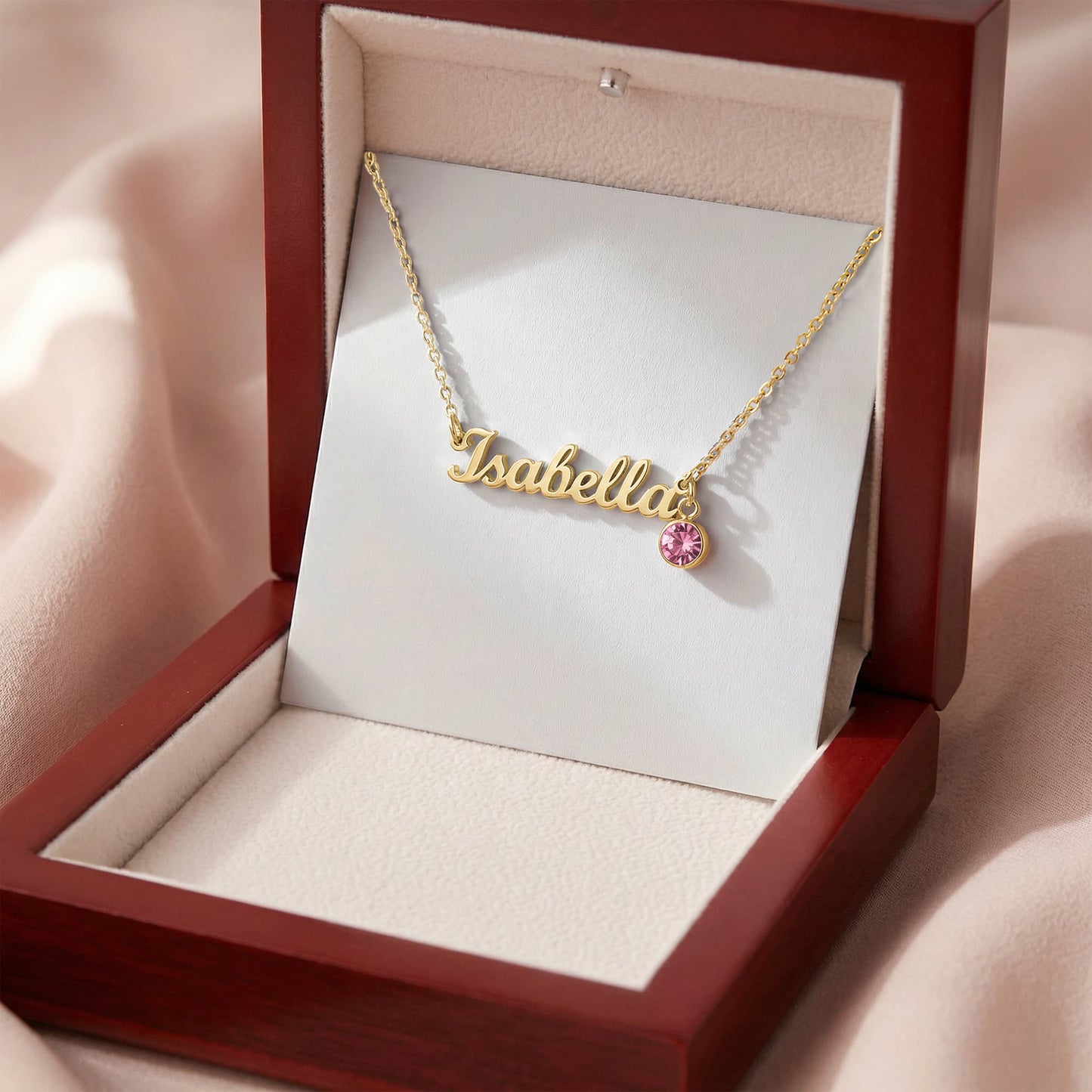Custom Name Necklace with Birthstone