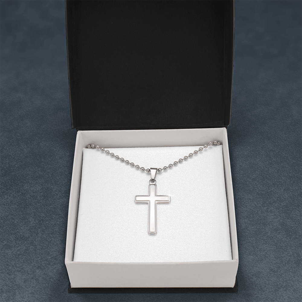 Artisan Cross Necklace with Ball Chain