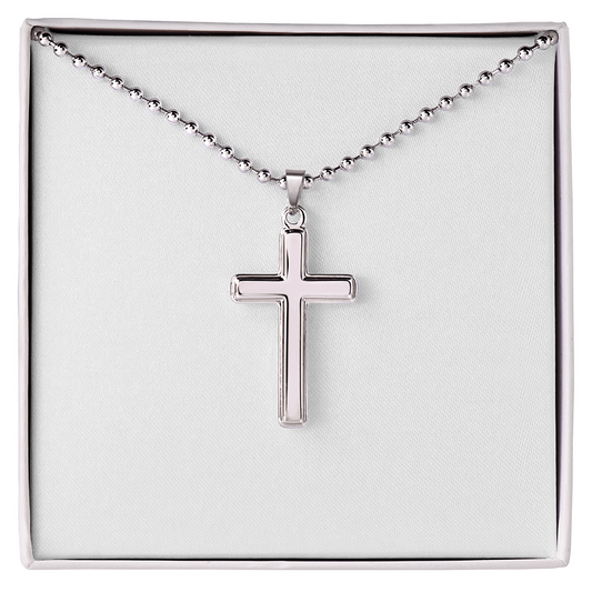 Artisan Cross Necklace with Ball Chain
