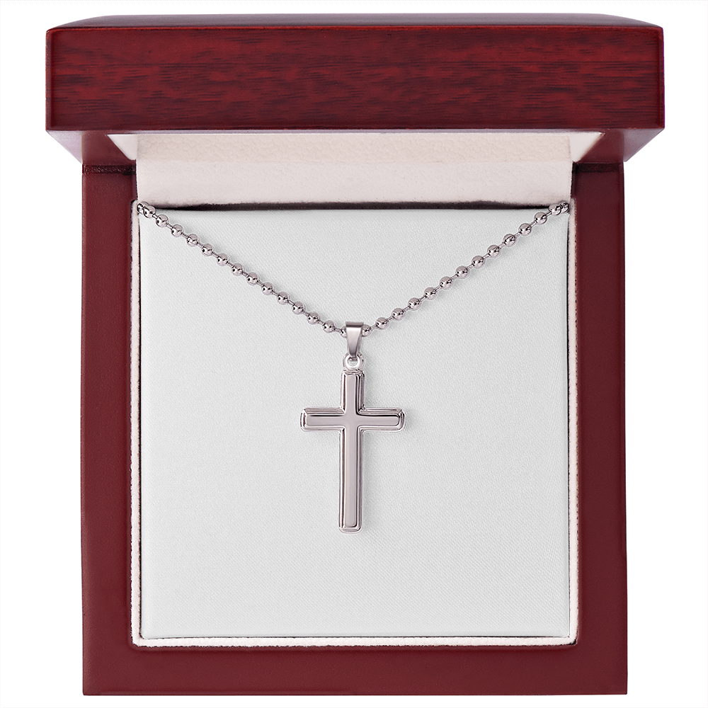 Artisan Cross Necklace with Ball Chain