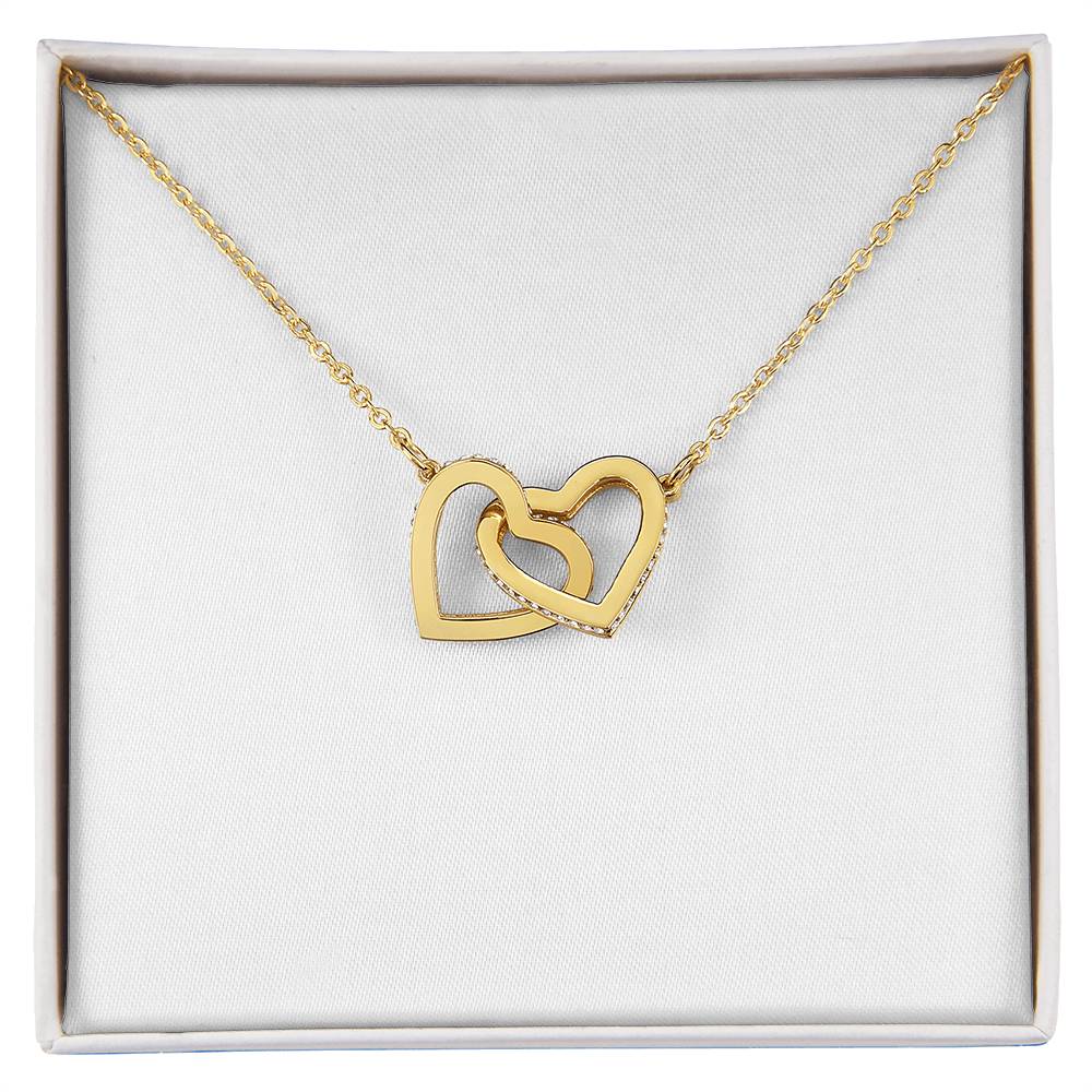 Interlocking Hearts Necklace (Yellow & White Gold Variants
