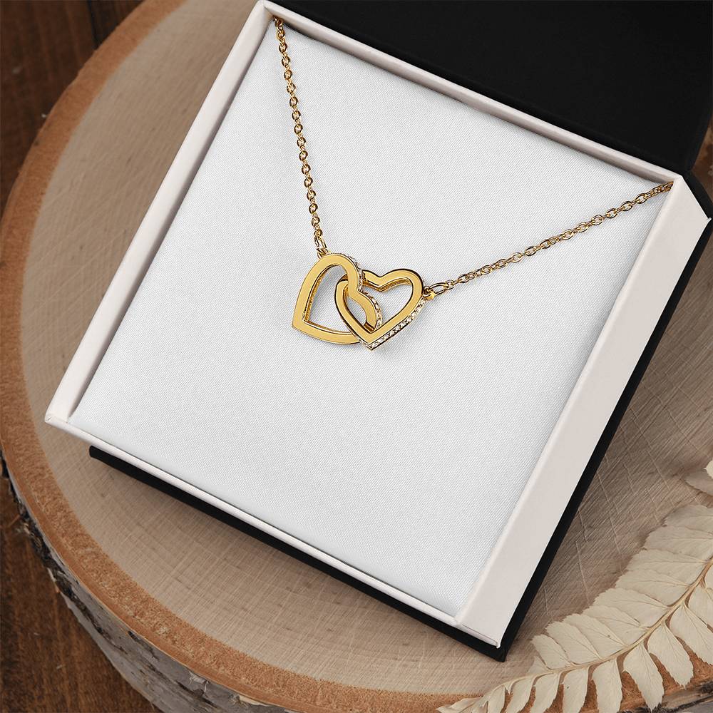 Interlocking Hearts Necklace (Yellow & White Gold Variants
