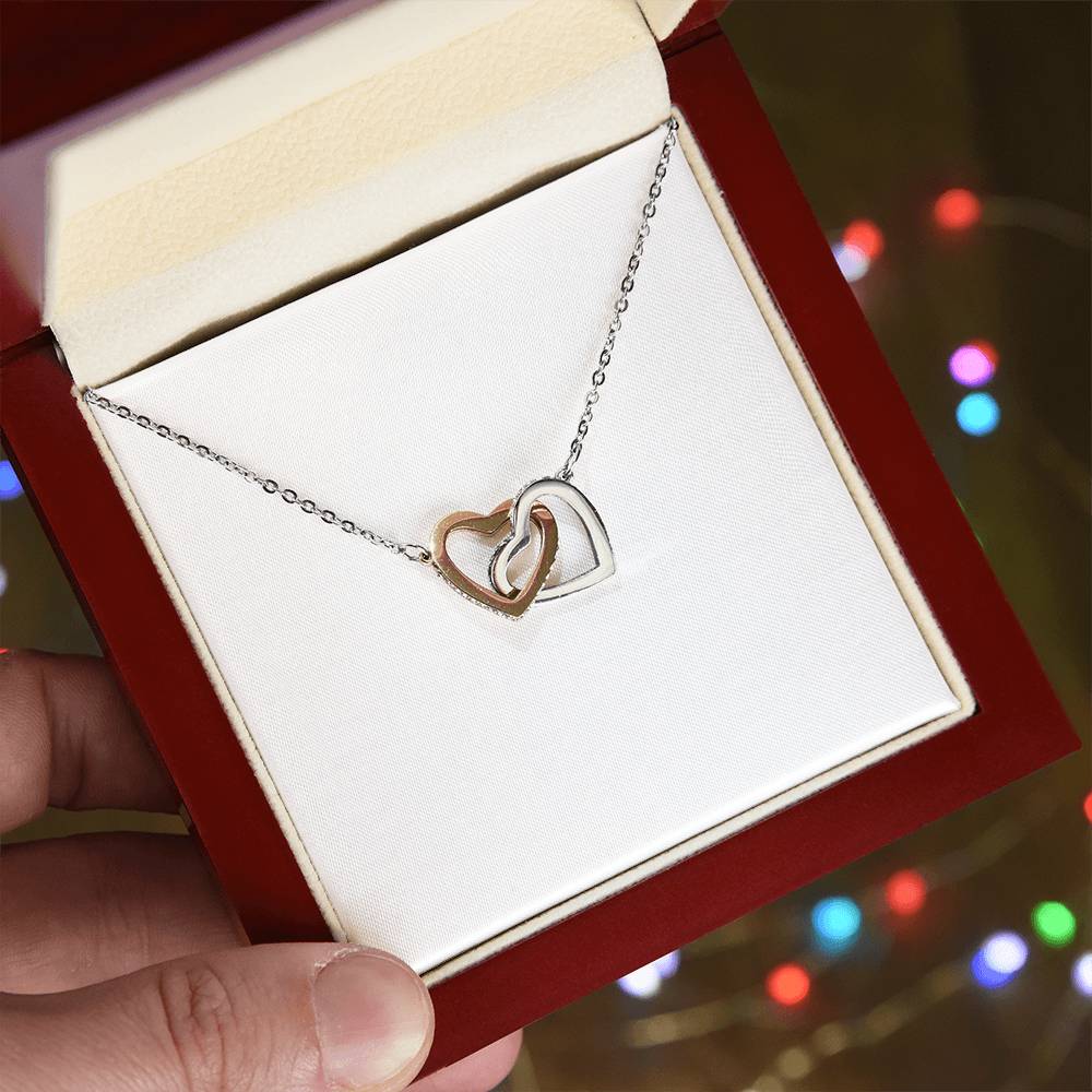 Interlocking Hearts Necklace (Yellow & White Gold Variants